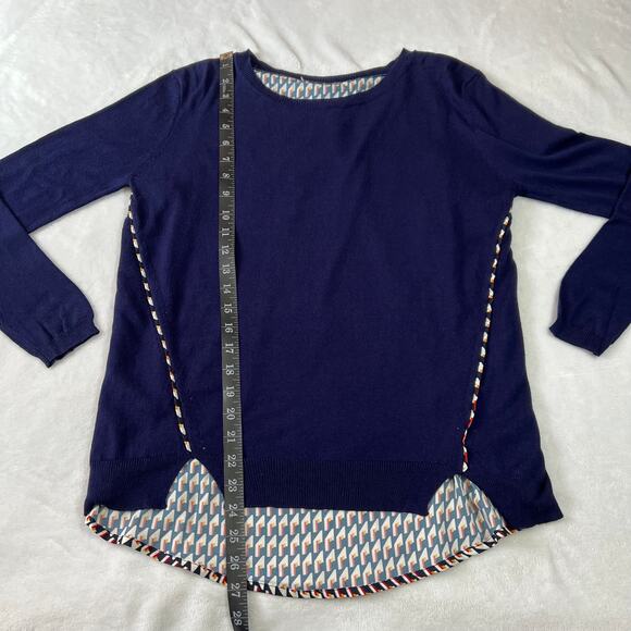 Women's Crewneck Mixed Media Knit Sweater Size Medium Relaxed Fit Colorful - Picture 8 of 9